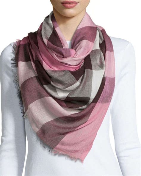 burberry sheer mega check scarf|Burberry silk scarf.